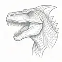 dinosaur with mullet tattoo design idea