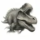 dinosaur with mullet tattoo design idea