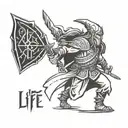 Life, warrior, Gamer, Hobbit inspired design tattoo design idea