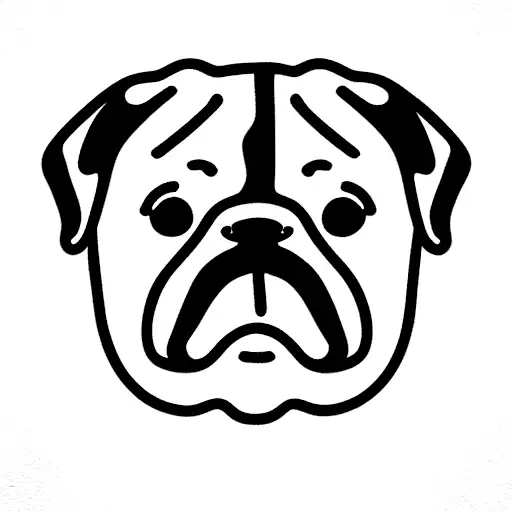 pug face tattoo design idea