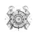 cancer horoscope with dream catcher with starts tattoo design idea