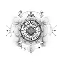 cancer horoscope with dream catcher with starts tattoo design idea