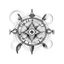 cancer horoscope with dream catcher with starts tattoo design idea