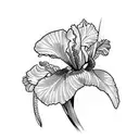  purple iris tattoo design idea