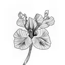  purple iris tattoo design idea