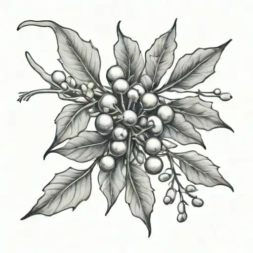 mistletoe tattoo design idea