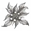 mistletoe tattoo design idea