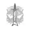 A student holding a sword, symbolizing the power of knowledge tattoo design idea
