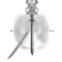 A student holding a sword, symbolizing the power of knowledge tattoo design idea