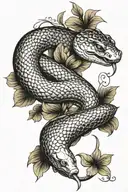 snake with koi fish yi yang pez koi tattoo design idea