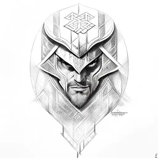 the names Ezio and Elise written in Elder Futhark tattoo design idea