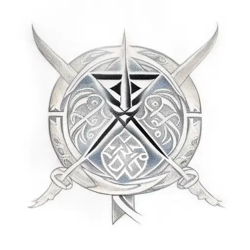 the names Ezio and Elise written in Elder Futhark tattoo design idea