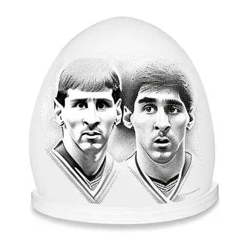 Messi and with Maradona lifting world cup  tattoo design idea