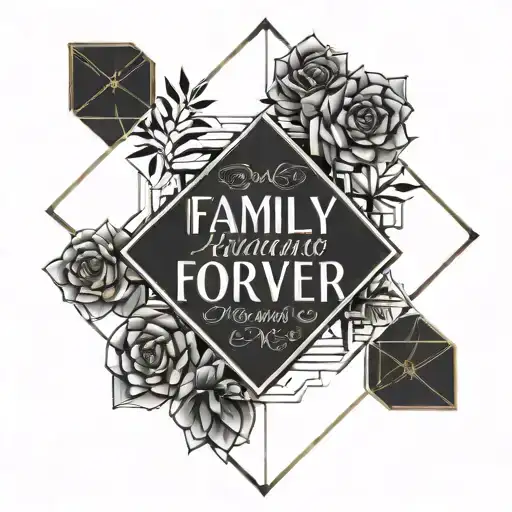 Family always and forever tattoo design idea