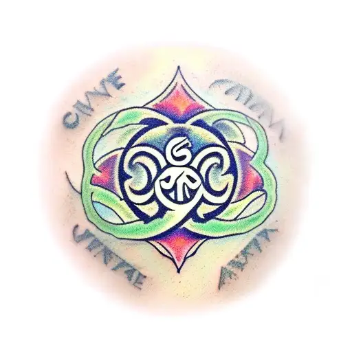 Om with curse mark seal  tattoo design idea