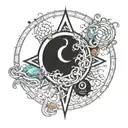 Neptune alchemy symbol tattoo design idea
