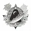 Neptune alchemy symbol tattoo design idea