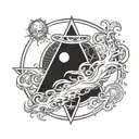 Neptune alchemy symbol tattoo design idea