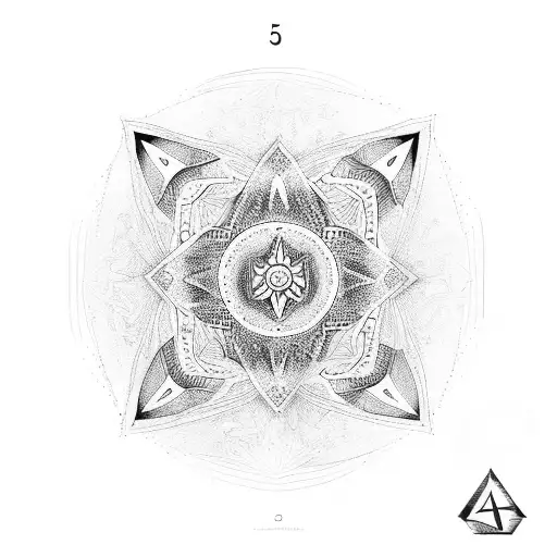 Number 54 and mandala tattoo design idea