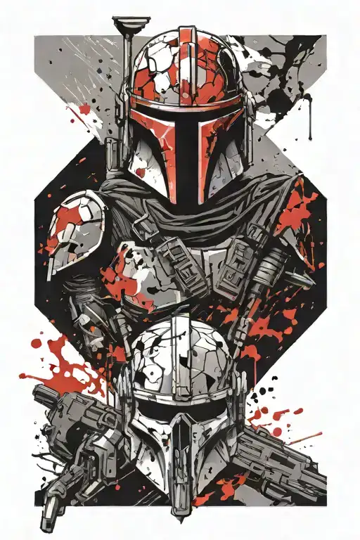 Mandalorian mythosaur skull tattoo design idea