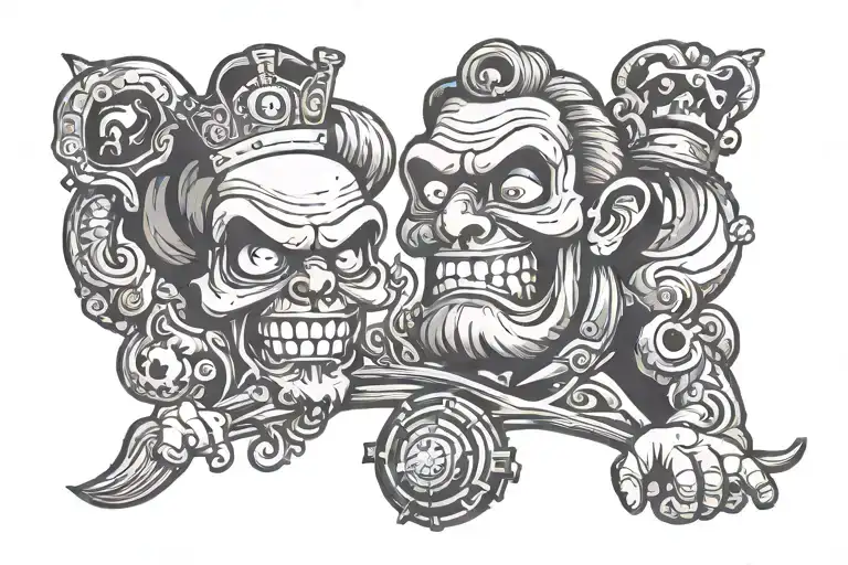 Bier and King tattoo design idea