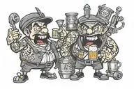 Bier and King tattoo design idea