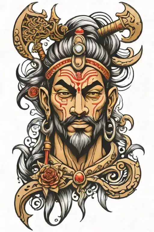 trident of Mahadev tattoo design idea