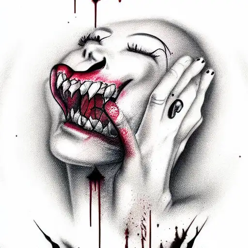 Vampire bite mark tattoo design idea