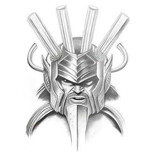 Thor with lightning sleeve tattoo design idea