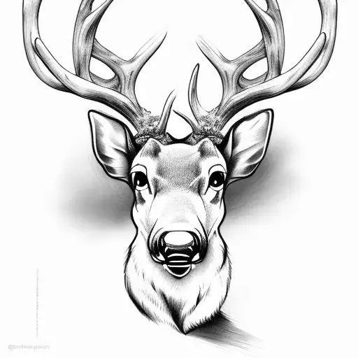Instead of ivory, it should have deer antlers tattoo design idea