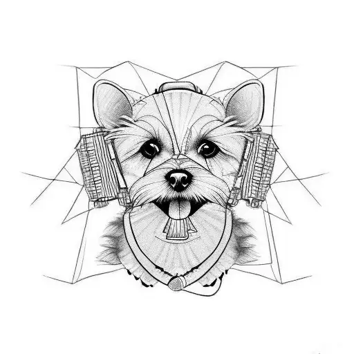 shitzu dog , love , grandmother , electrician  tattoo design idea