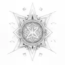 A dotwork tattoo featuring the David Star with binary code flowing around it tattoo design idea