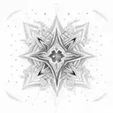 A dotwork tattoo featuring the David Star with binary code flowing around it tattoo design idea