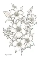 Sketch "August, September, and  November Birth Flower Bouquet" Tattoo Design Idea tattoo design idea