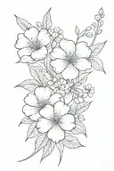 Sketch "August, September, and  November Birth Flower Bouquet" Tattoo Design Idea tattoo design idea