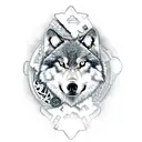 nature, Mountains, tree, wolf, gears, Eagle, nodes, Steampunk tattoo design idea