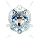 nature, Mountains, tree, wolf, gears, Eagle, nodes, Steampunk tattoo design idea