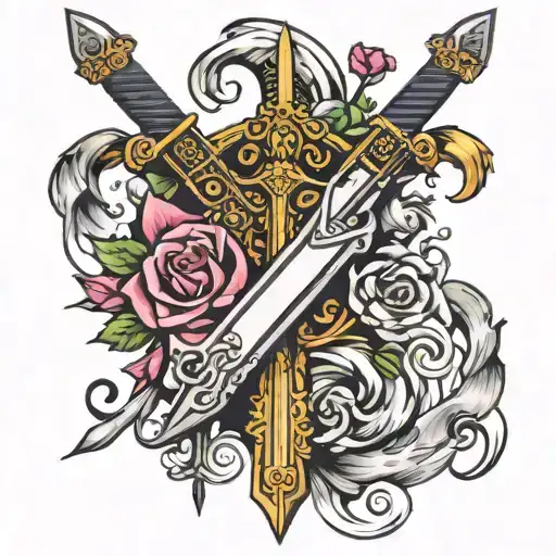 Can you suggest a tattoo design to cover the sword tattoo on my arm? tattoo design idea