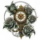 lion rose cross clock sleve tattoo tattoo design idea