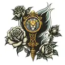 lion rose cross clock sleve tattoo tattoo design idea