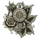 lion rose cross clock sleve tattoo tattoo design idea