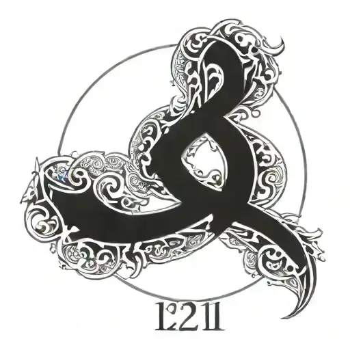 Roman Numerals 12.11.23 with the word blessed in arabic tattoo design idea