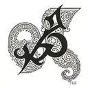 Roman Numerals 12.11.23 with the word blessed in arabic tattoo design idea