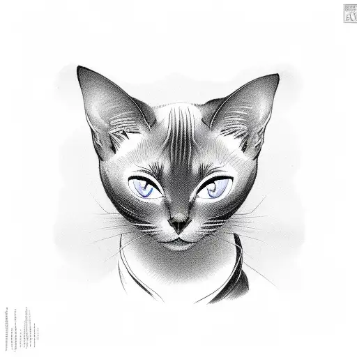siamese cat tattoo design idea