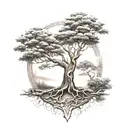 tree of life, yggdrasil tree, ygg drasil tree, viking, celtic, nordic style, micro realism tattoo design idea