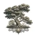 tree of life, yggdrasil tree, ygg drasil tree, viking, celtic, nordic style, micro realism tattoo design idea