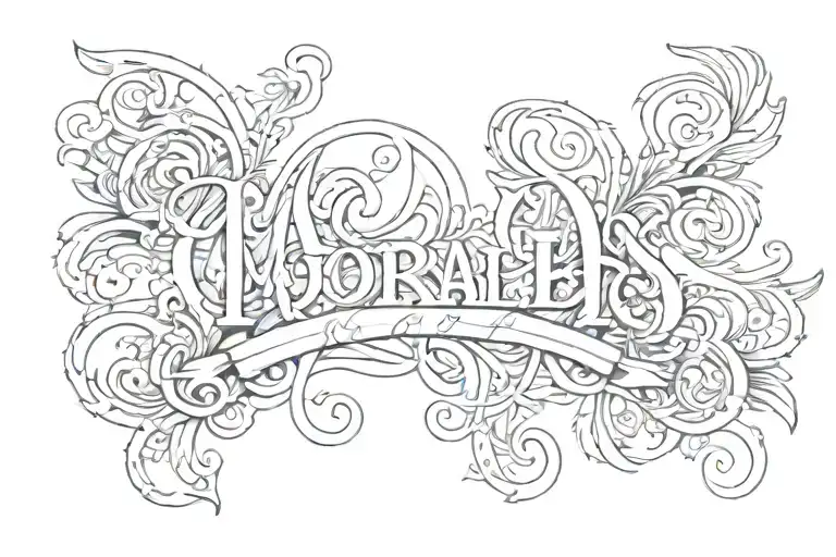 morales last name written tattoo design idea