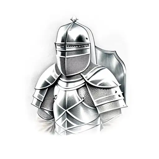 knight with armor of God tattoo design idea