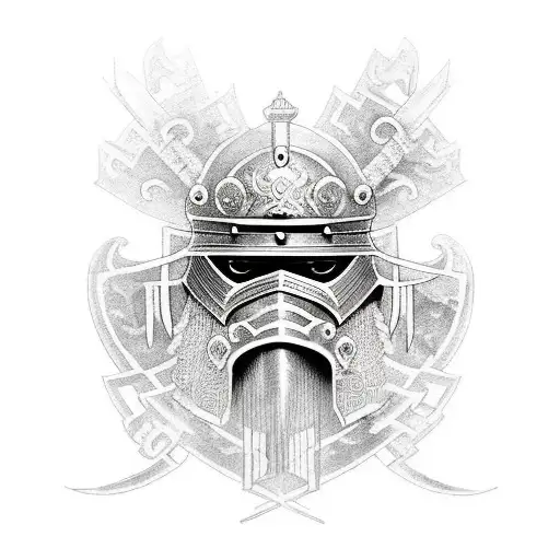 knight with armor of God tattoo design idea
