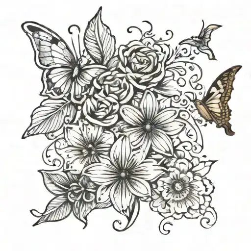 mothers tattoo for children named Remi, Dillan and Heather tattoo design idea